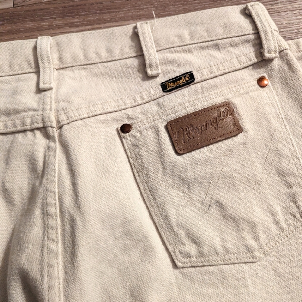 Vintage RARE tan Wrangler cowboy cut denim jeans 34
